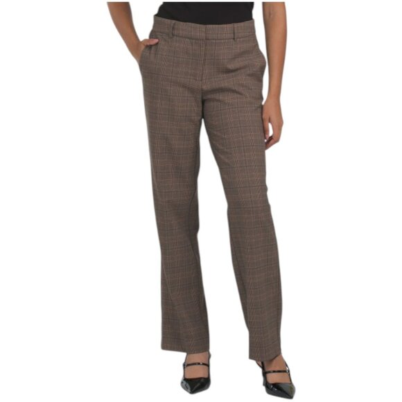 RACHEL ZOE Plaid Detail Straight Leg Pants - Picture 1 of 3